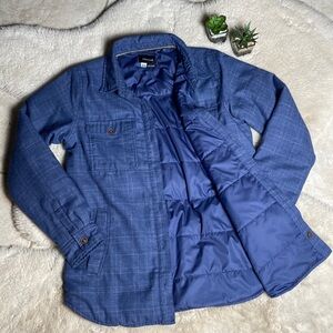 Marmot Fielding Insulated Jacket Puffer Flannel Shirt Button Down Medium Blue